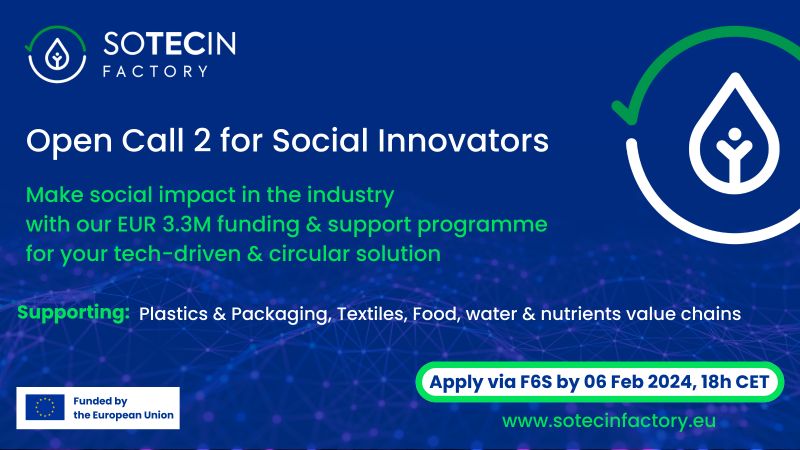 Bewerben Sie ihr Startup für den „SoTecIn Factory open call für circularity startups“