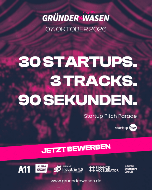 Jetzt für die Startup Pitch Parade 2026 bewerben!